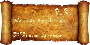 Váradi Kornélia névjegykártya
