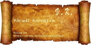 Váradi Kornélia névjegykártya